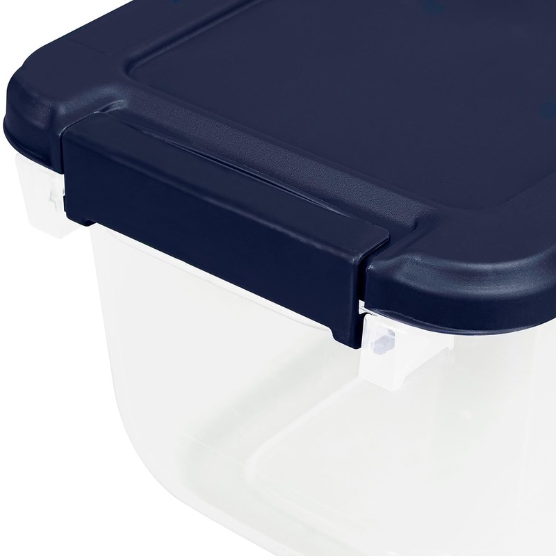 Hefty Home Logic 6.5 Qt. Latch Lid Storage Tote, Clear/White,