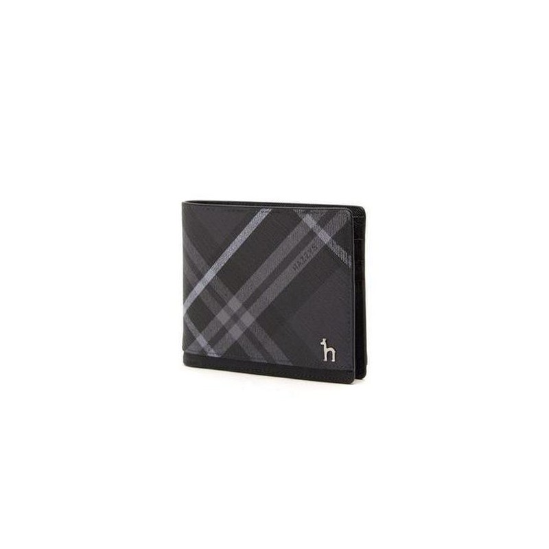 Hazzys (대구신세계)DUBLIN 블랙 체크 가죽 2단 반지갑 HJWA2F866BK (Daegu Shinsegae)