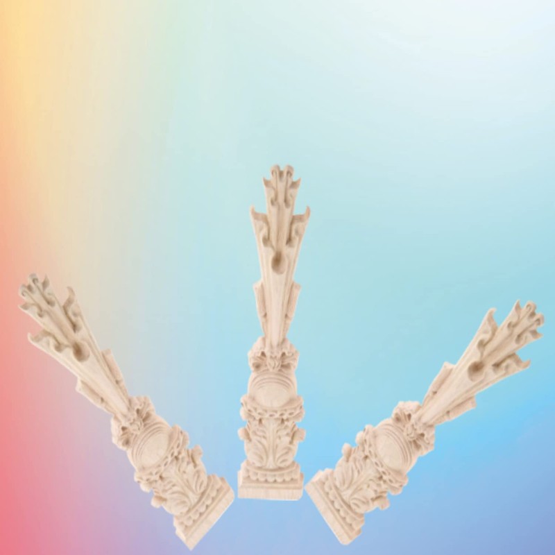 MUXSAM 30x7x1.8cm 1pcs Wood Carving Decal Corner Wood Applique Decorative