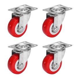 Youery Furniture Castors, Heavy Duty, 38 mm Swivel Castors with Brakes, Heavy Duty Castors Set, Quiet Swivel Castors, Polyurethane Transport Castors Wheels for Furniture without Traces Castors for