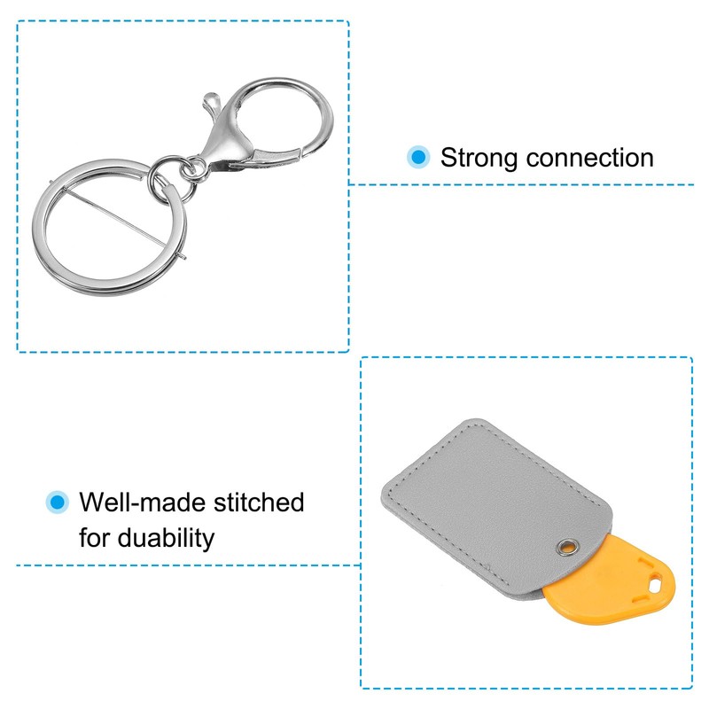 [PATIKIL] Leather Key Chain PU Leather Keychain with Key Ring