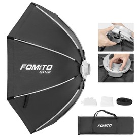 FOMITO 47.2"/120cm Umbrella Octagon Softbox Quick Release Light Modifier with Bowens Speedring Mount Beam Grid for Aputure Godox SmallRing Neewer YongNuo LED Monolight Studio Strobe Lighting