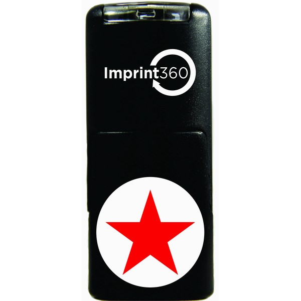 Imprint 360 AS-IMP2019 Round Teacher Stamp - Solid Star, Red