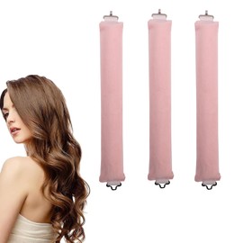 Heatless Locken über Nacht, Heatless Lange Haarrollen mit Haken, Soft DIY Welle Haarrollen Styling Tool für Lange Mittlere Haarlocken (Rosa)
