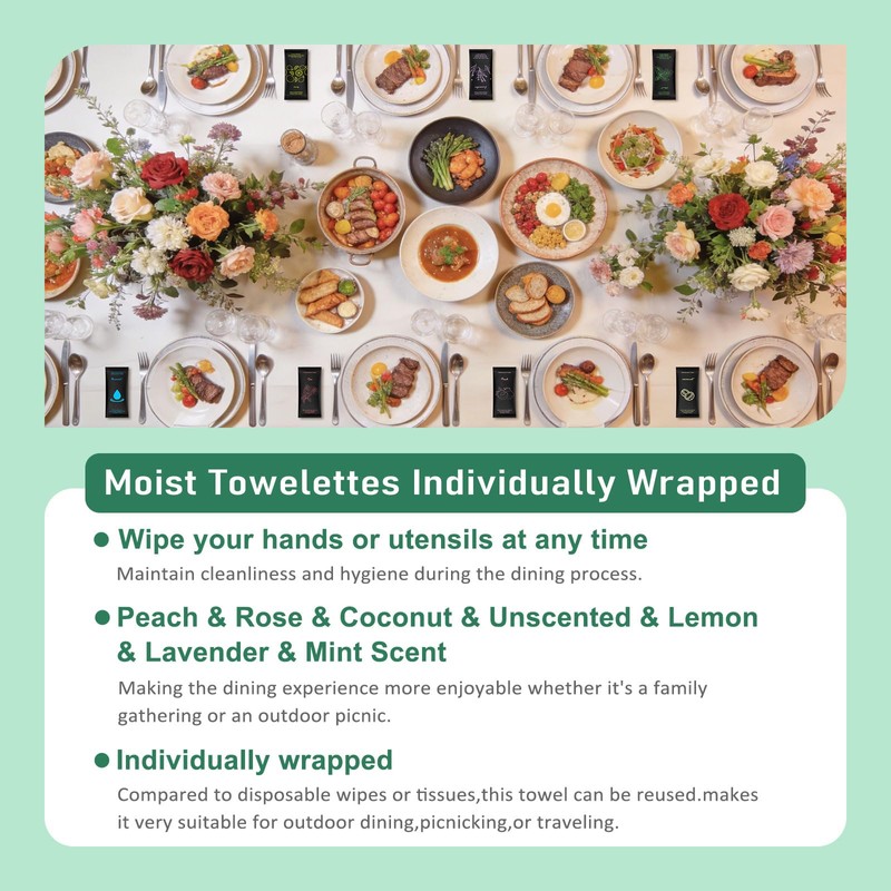 twoworld 140 Moist Cotton Towel Bulk Moist Towelettes Individually Wrapped