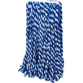 Shine Brite Cotton Mop Head Refill Replacement (Blue and White, 20.5 Oz)