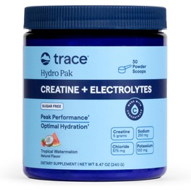 Trace Minerals Creatine + Electrolytes & Mineral Powder for Peak Performance & Optimal Hydration – Supports Brain, Muscles, & Endurance – 5 g Creatine – Tropical Watermelon – 30 Servings