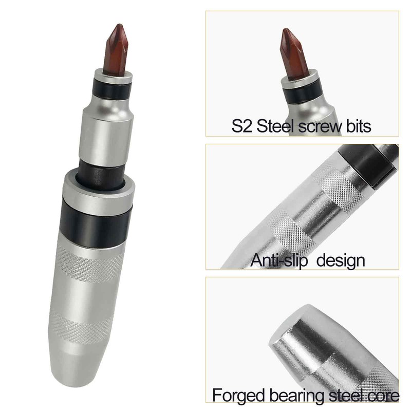 YuYBrightmi 12 PCS Manual Impact Driver, S2 Alloy Steel Impact