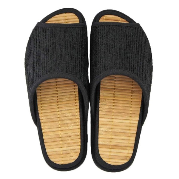 Slippers, Bamboo D Senotemol, Size M, Bamboo Steps, Up to Approx. 9.4 inches (24 cm), Made in Japan, Arch Stimulation, Black
