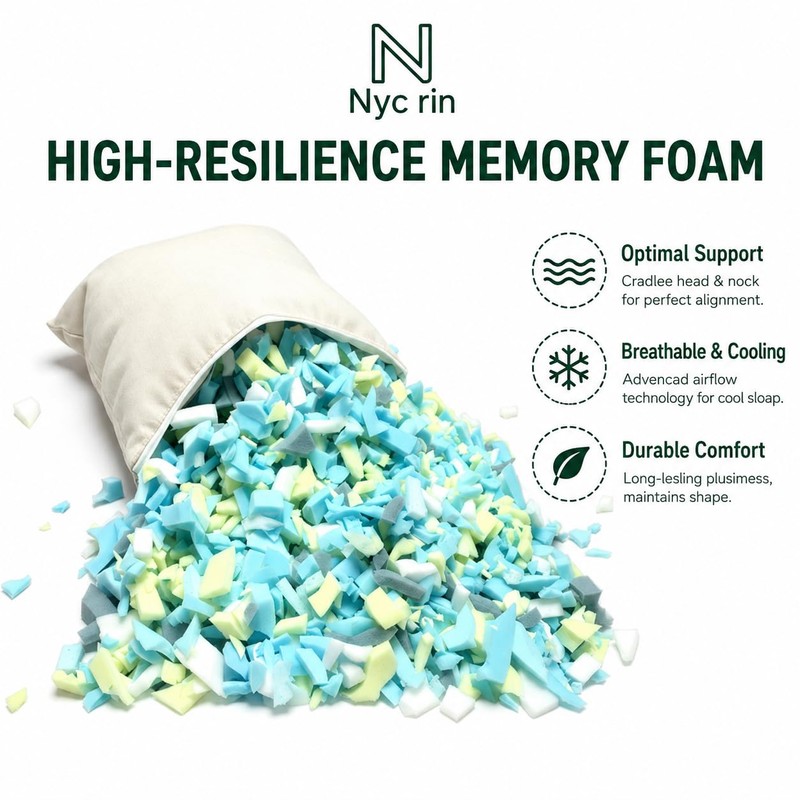 10lbs Shredded Memory Foam Filler for Pillows, Bean Bags &