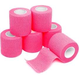 Unbranded 2 Inches 5 Yards 6 Pack Self Adhesive Bandage Medical Tape PINK Rolls