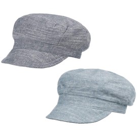 Lipodo Reversible Summer Newsboy Cap Women - Baker boy hat Cotton with Peak, Peak Spring-Summer - S (55-56 cm) Denim