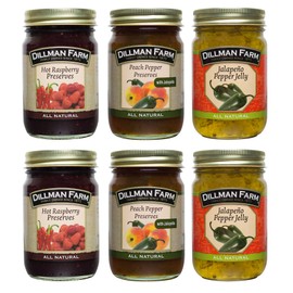Dillman Farm 6 Piece Christmas Preserves with a Kick Variety Pack - 3 Flavors