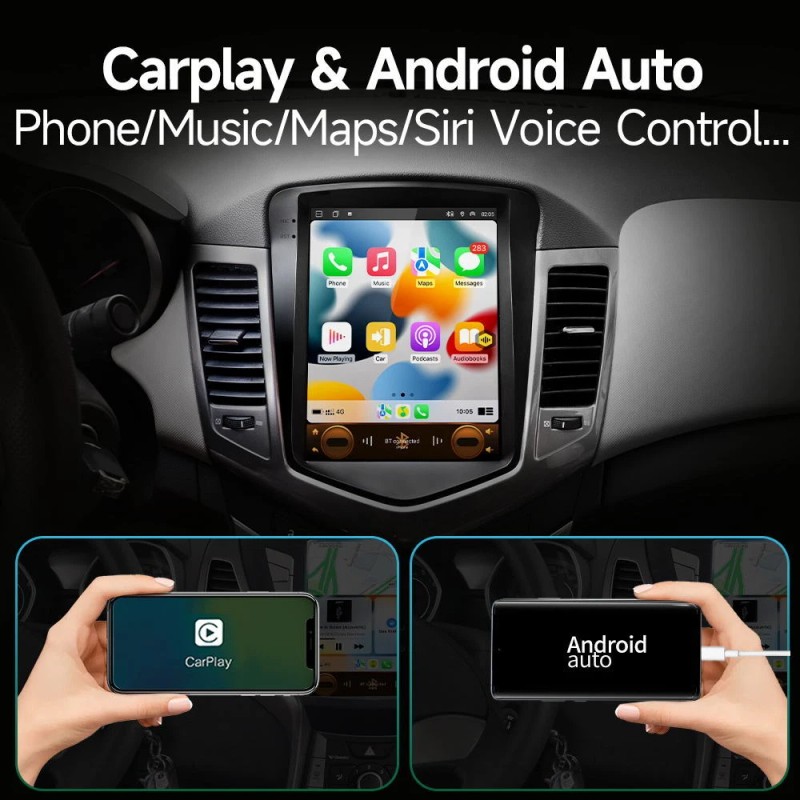 PODOFO Car Apple Carplay Radio For Chevy Cruze 2009-2015 Android13