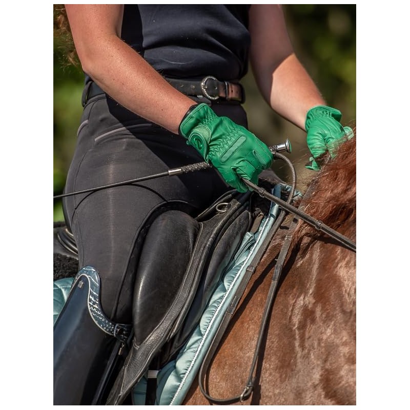 eGlove EQUEST GRIP PRO Leather Touchscreen Horse Riding Gloves (Jade