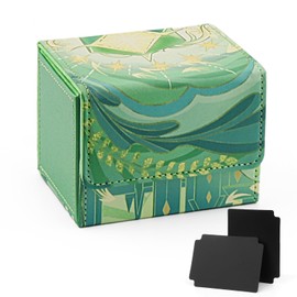 Egyndior MTG Deck Box for Commander Display, Card Deck Box Fit 150+ Sleeved Commander Deck, 2-Piece MTG Card Storage Box, PU Leather Card Box, Compatible with TCG/OCG/YGO/PTCG, Card Storage Box (Green