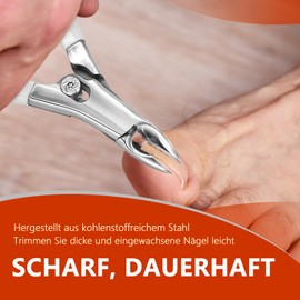Präzision Nagelschere für Fussnägel und Fingernägel, Scharf Edelstahl Fuss Nagelschere für Dicke und Tief Eingewachsene Zehennägel (Weiß)