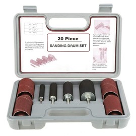 Drum Sander Kit, 20pcs Spindle Sanding Drum Sander Tool Kit Set with Case for Drill Press for Home Improvement Hobbies Carpentry