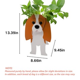 strolfay Brown King Cavalier Dog Planter Plant Pots,Cute Garden Dog Flower Planter,Dog Planters Birthday Gifts for Women,Office,Indoor/Outdoor Decor（9.45 * 8.66 * 13.39in）