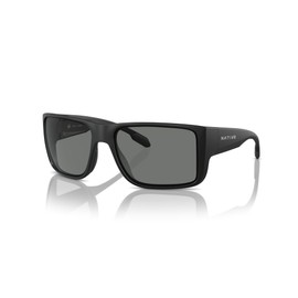 Native Eyewear Men's Badlands Rectangular Sunglasses, Matte Black/Grey Polarized, 58 mm