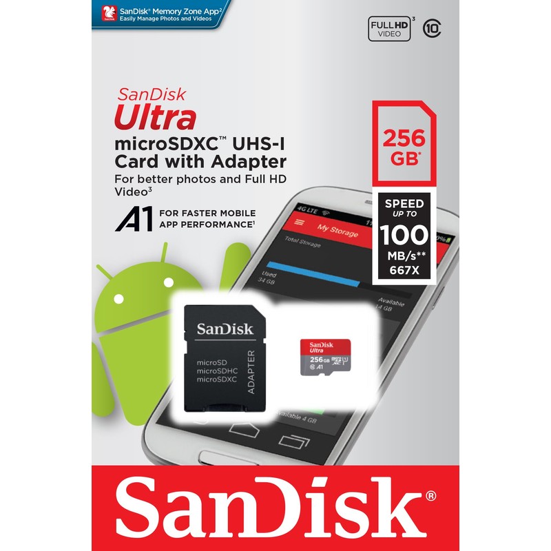 SanDisk Ultra microSDXC 256GB アダプター付き SDSQUAR-256G-GN6MA