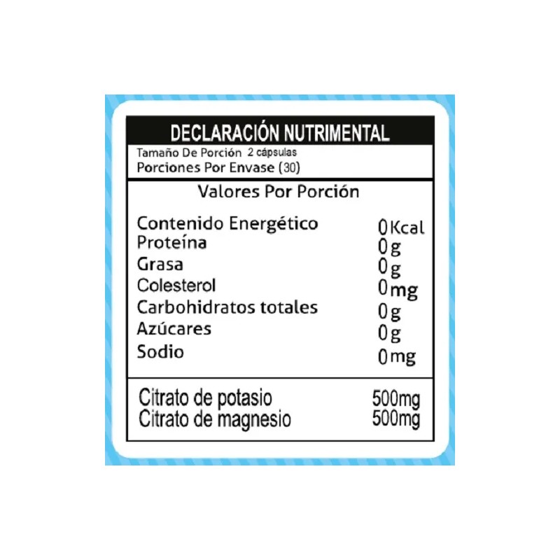 Nt Nutrition Citrato Magnesio Y Potasio 60 Caps Sabor
