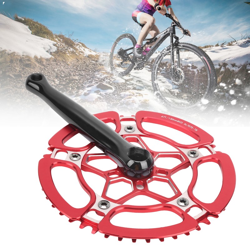 BCD130mm Bike Crankset Crank Arm Aluminium Alloy 47T Single Speed
