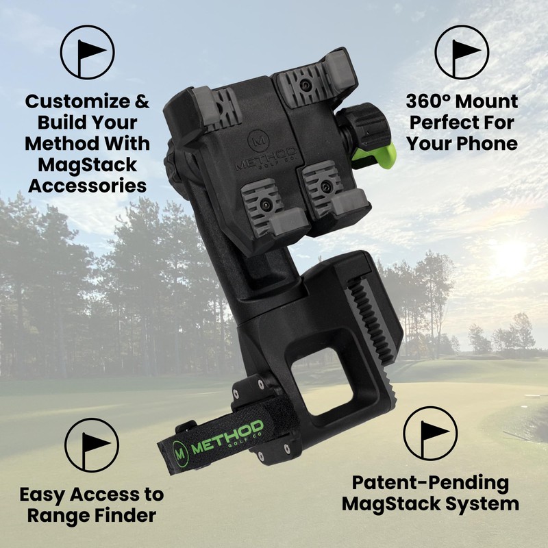 Method Golf, CarryStack Premium Magnetic Golf Bag Cell Phone Base