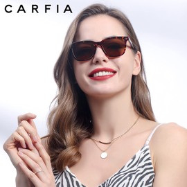 Carfia Polarized Sunglasses for Women Men Vintage Designer Sunglass for Driving Holiday Traveling, UV400 Protection, 46mm (Square - Brown lens) (Square - Brown lens)(Size: One Size)