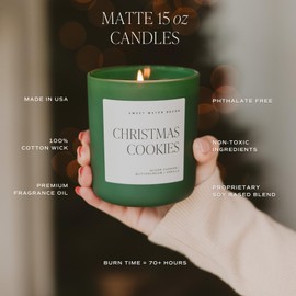Sweet Water Decor Holiday Cheer Candle - Citrus, Cloves, Pine Scented Soy Candles for Winter - 15oz Green Jar, 70+ Hour Burn Time, Made in the USA - Festive Christmas Candle