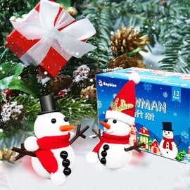 Hophine 12Pack Build a Snowman Kit, Molding Clay Snowman Kit, Christmas DIY Crafts for Kids, Perfect for Winter Holiday Parties, Christmas Stocking Stuffers for Kids - Xmas Gift!