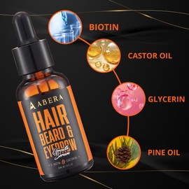 Abera Hair Growth Serum – economy set with 3 bottles + gift, natural care for hair and beard with biotin & castor oil