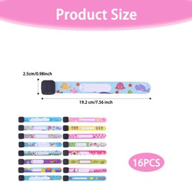 12 Pieces of Wrist Band, Children's Safety Id Wristband, Reusable Waterproof and Anti-Wandering Wristbands, Anti-Wandering Emergency Travel Information Id Writing Wristband