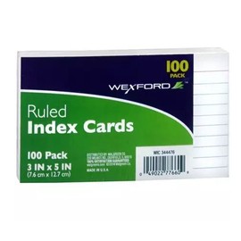 1 x Wexford Ruled Index Cards 3 x 5 Inch 100.0 ea