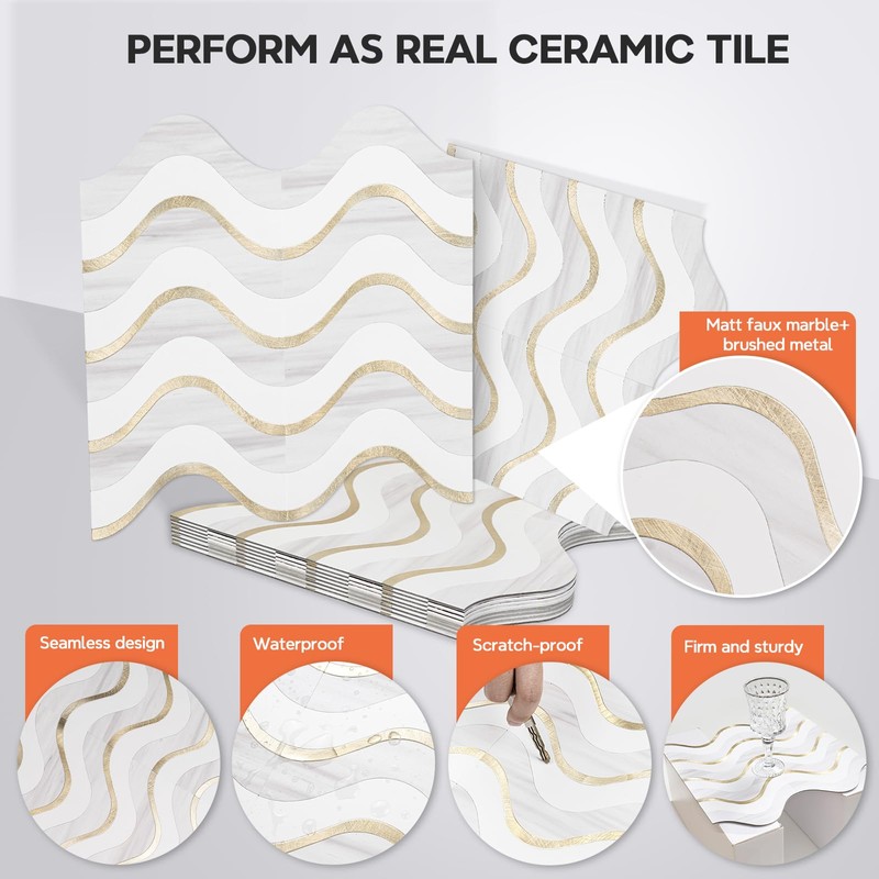 Vamos Tile 10-Sheet Peel and Stick Backsplash Seamless Tile,Stick on