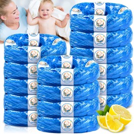 NCKIHRKK Nappy Bin Refill Cassettes, Set of 15 Refill Cassette Nappy Bags Refill Pack with Lemon Flavour, Nappy Bin Refill Film Refill Bag Compatible with Round Octagonal Nappy Bin