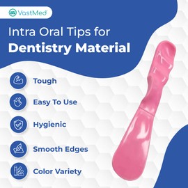 1PC Dental Grade Plastic Mixing Spatula by VASTMED | Autoclavable Straight Handle Pink Spatula for Dentists | Dental Plastic Spatula for Mixing Alginate, Plaster, Stone, Impression Material