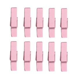 Artibetter Pack of 100 Wooden Pegs Metal Picture Photo Clips Pegs Pegs Clothes Pegs Craft Pegs for Home Decoration Laundry 35 mm (Pink)