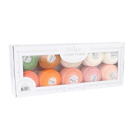 Scheepjes Candy Floss (165m) Colour Pack Yarn - For Knitting or Crochet Projects Mercerised Cotton 1st - Peach 10 x 20g