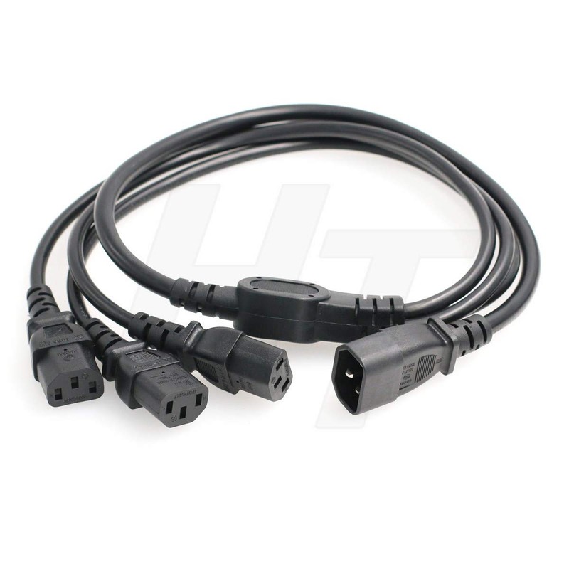 HTcable UPS PDU Computer PC Power Splitter Cord C14 to