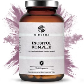 QIDOSHA® D-chiro & Myo-Inositol, 120 Capsules in Pharmacist Glass, 700 mg Inositol Complex per Capsule, of which 550 mg Myo-Inositol and 150 mg D-chiro-Inositol, Each Batch Tested in External
