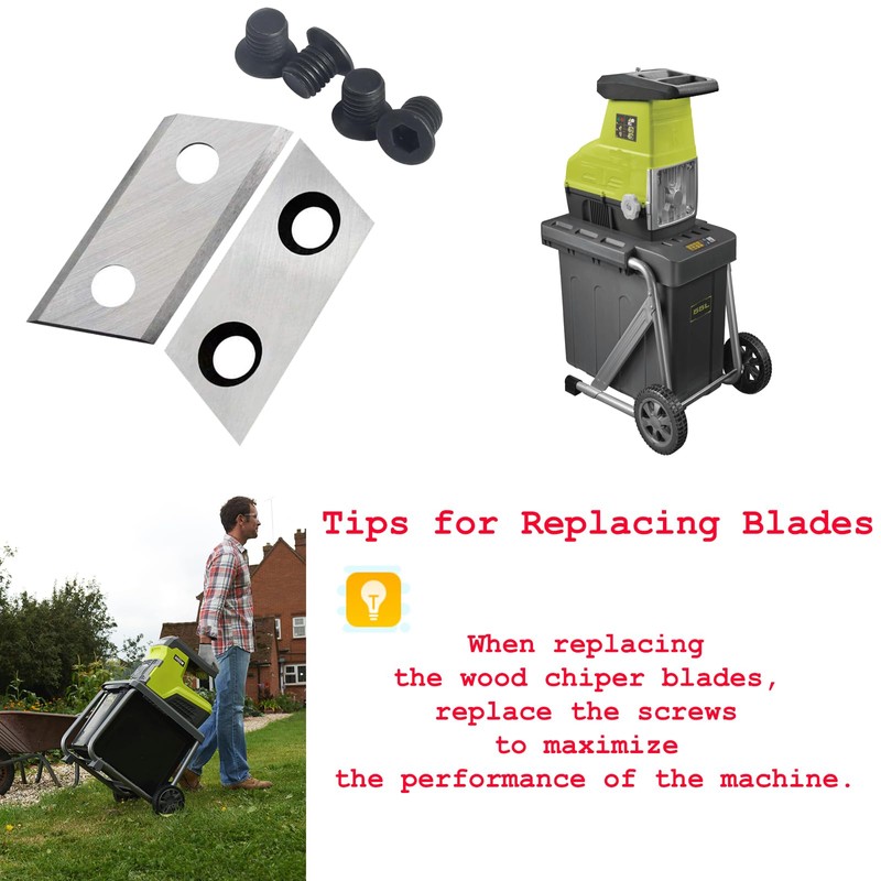 4 PCS Wood Chipper Blades Compatible with LawnMaster FD1503 Yeryork