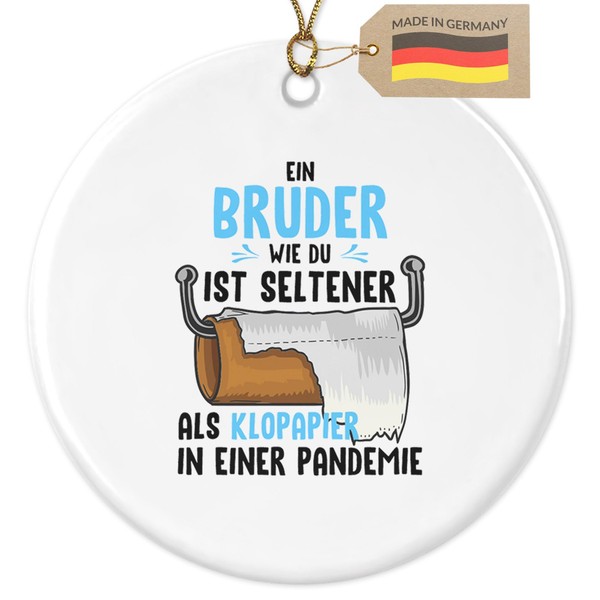 Brother Christmas Decoration Tree Pendant Ceramic Round Advent