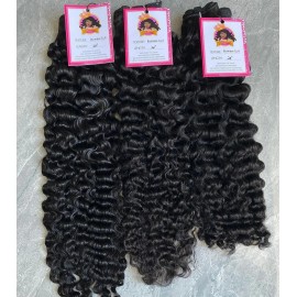 Factory Price Burmese Wavy Curl Deep Body Natural Straight Raw Indian Curly Human Hair Bundles for Hair Wholesalestyle: 1 bundle Deep wave, color: Natural black, Stretched Length: 10 inches
