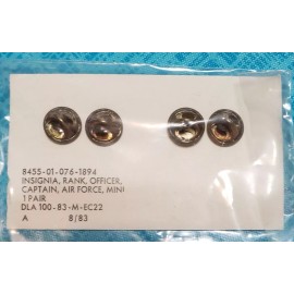 Pair of Air Force / Army Captain Rank Insignias - Mini - Shirt-Sized in package