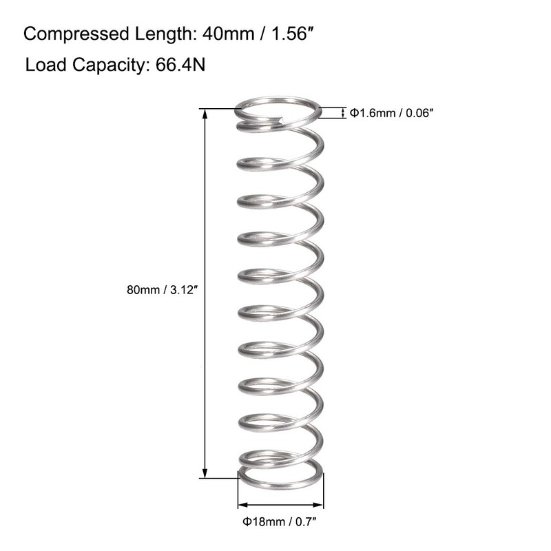 sourcing map Pack of 5 Compression Spring 304 Stainless Steel