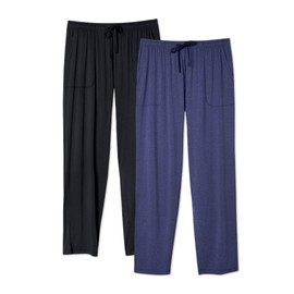 DAVID ARCHY Mens Pajama Pants Rayon Made from Bamboo, Comfy Lounge Pants with Pockets Sleepwear for Men, 2 Pack
