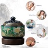 Enamel Ceramic Electric Incense Burner, Classical Incense Holder Chinese Lotus