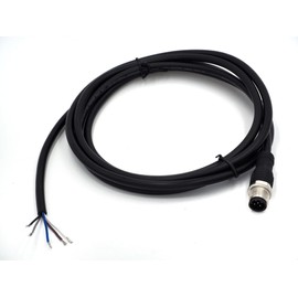 Finecables Industrial M12 Male 5 Pin Connector 2M Overmolding PVC Cable, 22AWG, UL Listed