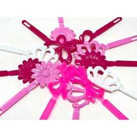 Tara Girls Self Hinge Multi Design Plastic Bow Hair Barrettes Selection Pack Of 2 (BR55)